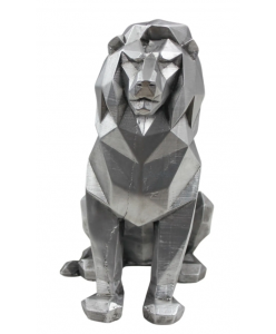 Dekoratif Gümüş Eskitme Aslan Biblo Heykel El Yapımı Hediyelik Süs Eşyası Poly Model Tasarım Ürünü