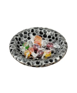 Şekerlik Gümüş Eskitme Renk Sunumluk Drajelik Dekoratif Tabak Baloncuklu Model