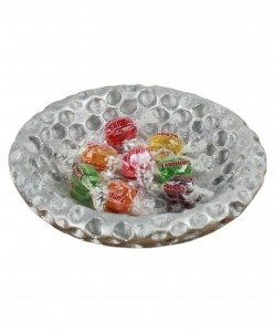 Şekerlik Gümüş Renk Sunumluk Drajelik Dekoratif Tabak Baloncuklu Model