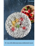 Şekerlik Gümüş Renk Sunumluk Drajelik Dekoratif Tabak Baloncuklu Model