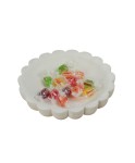 Şekerlik Beyaz Renk Sunumluk Drajelik Dekoratif Tabak Çiçek Model