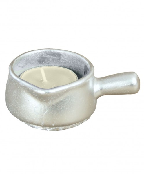 Gümüş Mumluk Şamdan Tealight Mum Uyumlu Mini Tava Model