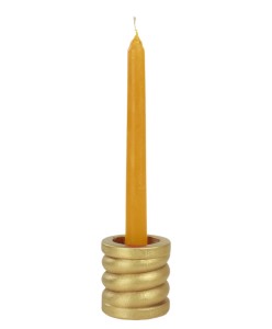 Altın Mumluk Şamdan Tealight ve İnce Mum Uyumlu Spiral Model