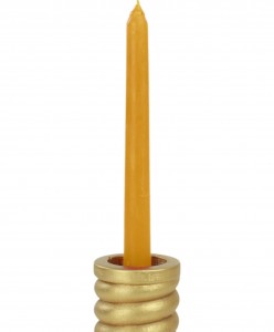 Altın Mumluk Şamdan Tealight ve İnce Mum Uyumlu Spiral Model
