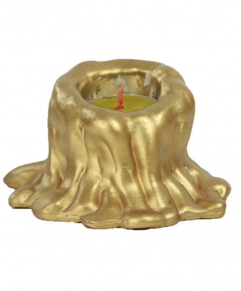 Altın Mumluk Şamdan Tealight Mum Uyumlu Küçük Erimiş Mum Model