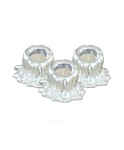 Gümüş Mumluk Şamdan 3 Adet Tealight Uyumlu Üçlü Küçük Erimiş Mum Model