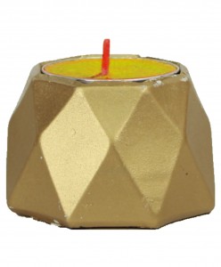 Altın Mumluk Şamdan Tealight Mum Uyumlu Poly Küçük 1 Model