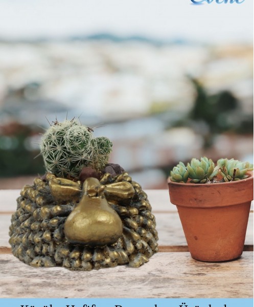 Mini Çiçek Saksı Küçük Sukulent Altın Eskitme Kaktüs Saksısı Sevimli Koyun Model