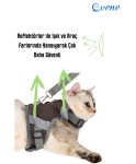 Kedi Tasması Göğüs Boyun Tasma Seti Sevk Kayışlı Terletmeyen Nefes Alan Reflektörlü Tasma L GRİ