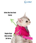 Kedi Tasması Göğüs Boyun Tasma Seti Sevk Kayışlı Terletmeyen Nefes Alan Reflektörlü Tasma L Pembe