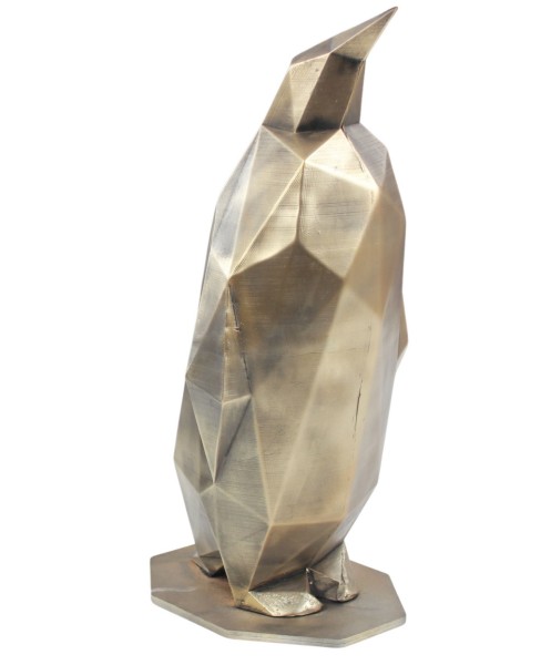 Dekoratif Gümüş Eskitme Penguen Biblo Heykel El Yapımı Hediyelik Süs Eşyası Poly Model Tasarım Ürünü