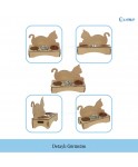 Büyük Ahşap Kedi Mama Kabı Standı Ham Ahşap Paslanmaz Çelik Kaseli Kedi Arkalıklı Model